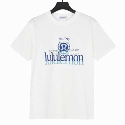 Lululemon 露露乐蒙2025春夏新品重影字母丰收标志印花短袖 面料采用300克重双纱精梳棉，定制32支1*1螺纹，成衣两遍水洗处理，面料舒适亲肤无异感，