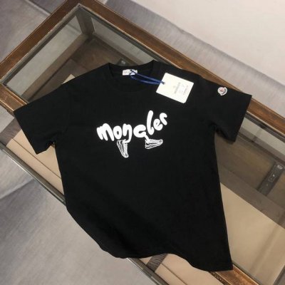 款号：M1027 Moncler 蒙口 官网同款印花图案 双纱纯棉短袖 - 260G双纱纯棉顶级面料 手感柔软 百分百纯棉独家出货 定染硫化黑无尘处理面料 -面
