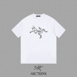 Arc treyx 始祖鸟] 2025FW短袖T恤 小鸟LOGO印花 高端26s双纱300克面料 重磅面料 定制拉架罗纹同缸同染 三标齐全 男女同款 颜色：黑色