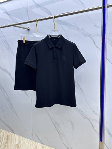 L p2540春夏新款男士翻领polo衫短袖T恤短裤套装 柜台同步发售 简洁时尚百搭 高端品质 胸前Logo刺绣设计 袖口特定螺纹针织，定制进口双股丝光珠地棉面
