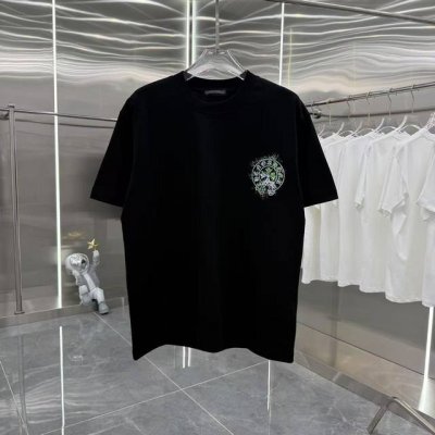 ch克罗 2025春夏新款 个性印花 圆领T恤 实物很棒男女同款宽松版 尺码S M L Xl Xxl 五个码 黑色 白色