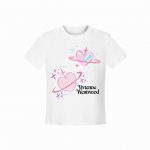 Vivienne West Wood 西天后薇薇安 2025夏季新款涂鸦系列土星设计款蜡笔爱心Logo正肩短袖T恤 女款 全网独家纯棉高品质 款号：Vi10 尺