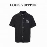 Louis Vuitton Lv 骰子字母刺绣短袖衬衫 正品9293购入，50支素锦平纹布，75D衬布，进口刺绣，整衣明线，定制辅料，宽松版型 Size：S-X