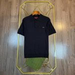 对标专柜★过验版本★Gucci古驰Ss25春夏新款针织嵌花针织Polo衫 定制冰漾超细60支针织绸 柔软细腻 舒适贴肤 以经典黑色演绎高级风尚 胸前口袋饰以熠熠