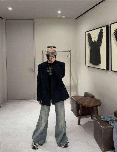 3092# 巴黎世家25Ss新款Balenciaga水洗破坏喇叭牛仔裤.显瘦裤.男女同款. 码数：Xs.S.M.L