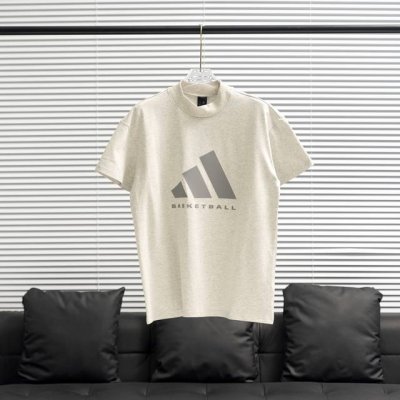 工厂p直供 Adidas丨阿迪达斯Basketball篮球运动短袖T恤 配色：杂灰色收口领 尺码：Xs-Xl