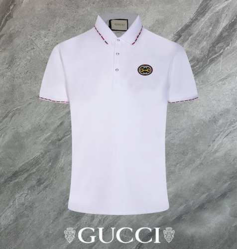 Gucci~古驰 夏季新款高品质三标齐全翻领短袖polo衫，专柜定制面料 透气舒适度高，细节无可挑剔，品牌元素设计理念，体现高品质。手感细腻柔软！呈现休闲裁剪，
