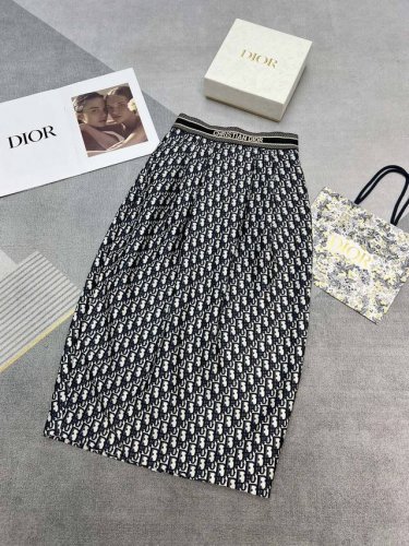 高品质Dior2025夏季新款花苞提花Logo半裙A字显瘦双层腰头拼接经典老花大牌范儿高品质单色Sml