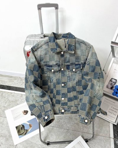 调价 套装可拆卖 外套 裤子 Lv Distorted Damier 24年秋冬新款限量棋盘格牛仔，Louis Vuitton 24Fw 路易威登新款限量棋盘格