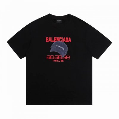 上新 高版本 balsenciaga巴黎世家 硅胶字母棒球帽短袖T恤 最高版本 定制面料 克100%双纱棉 字母硅胶彩色立体棒球帽烫画工艺设计 辅料 开模原版过
