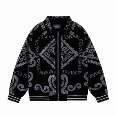 k5.P390 d&G 杜嘉班纳 2025秋冬新款男士棒球服夹克外套，专柜同步发售！定制专属金丝绒面料，全景Logo烫钻工艺设计！简约大方，从容百搭，档次极高，