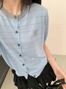 米奇条纹短袖开衫