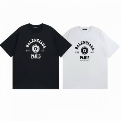 Balenciaga 巴黎世家 25Ss paris麦穗皇冠印花短袖 高版本 重工 短袖T恤 顶级用料 限量发售！ 面料：250克 双纱双股用料 预缩定型 具有