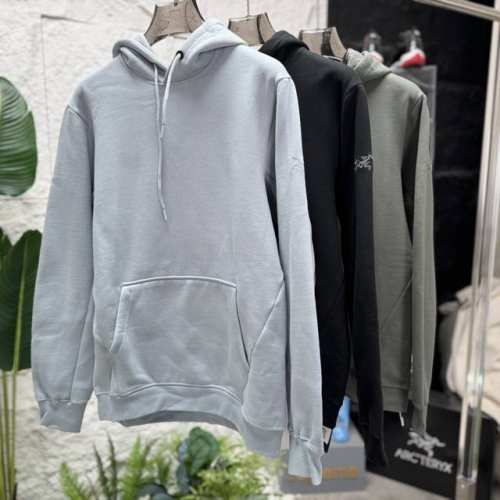 独家臻品 Arcteryx始祖鸟Emblem纯色臂标连帽抓绒卫衣 S到Xl 黑色 云水蓝 幽雾绿～ 某物直供订单 每件衣服均带有某物防盗扣 吊牌均带有鸟家二维码