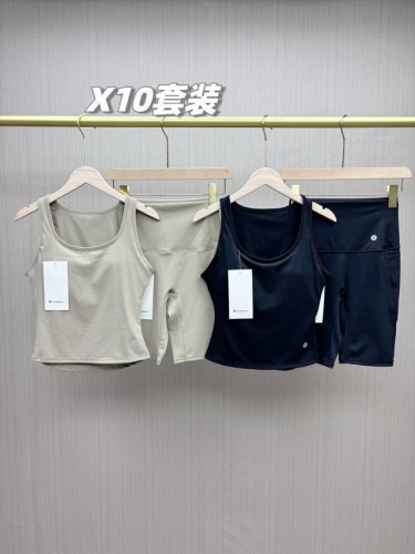 真原单 比价请绕道 Lululemon2025新款双面云感运动背心+瑜伽短裤套装 专业级提臀收腹运动短裤+自带一体杯运动背心 打造完美身材 Lulu家第三代云感