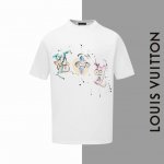 款号#Z78 Lv 彩色图标涂鸦圆领短袖 Louisvuitton官网一致款式 面料：32支双纱280克纯棉面料 同缸同色织染螺纹 颜色一致 工艺：进口机器白墨