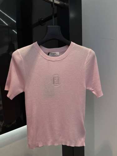 f家早春新款 圆领针织 颜色：白色，粉色，蓝色 码数Sml