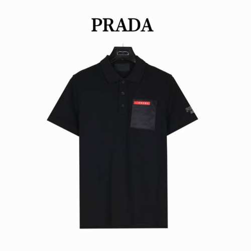 prada 普拉达 24Ss 假口袋硅胶饰条polo短袖 胸前经典红色皮标字母Logo，以及假口袋细节，典型精准的英式版型裁剪，各年龄段均可驾驭，满足任何日常生