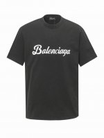 Balenciaga 巴黎世家Logo印花短袖T恤 面料采用巴黎Zp定织定染全棉双纱克重260克布面干净布纹清晰，柔软舒适螺纹釆用定染无色差 水洗效果在通过不同