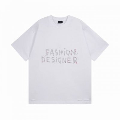 Balenciaga 巴黎世家2025 Ss 字母小金片印花磨烂做旧短袖T恤 本市场No.1的质量 真正天花板品质 全部原版开发注意细节图 避免被盗图商家混发