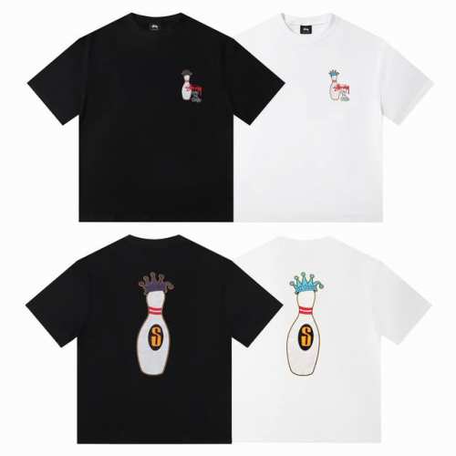 顶级版本 Stussy斯图西 Ss25新品Kingpin Tee pigment Dyed美版卡通保龄球皇冠图案Logo印花美式文化涂鸦街头复古高街西海岸情侣宽