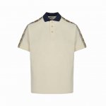 gucci 古驰 23Ss 反光织带Polo短袖 购入正品打版操作 定织60支双股面料 区别市面 订织双鱼骨纹网眼胚布 定染杏色面料 与正品无色差 定制反光条有