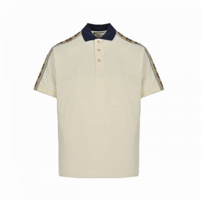 gucci 古驰 23Ss 反光织带Polo短袖 购入正品打版操作 定织60支双股面料 区别市面 订织双鱼骨纹网眼胚布 定染杏色面料 与正品无色差 定制反光条有