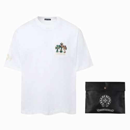 高版本Chrome Hearts 克罗心 迷彩马蹄印花短袖！胸口口袋，面料使用 克高克重全棉双纱面料 区别于市场低克重普通货 ，纹路清晰可见，质感柔软细腻光滑，