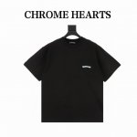 Chrome Hearte 克罗心Ch 25Ss蓝色Logo梵文印花短袖T恤 轻奢主义男女日常通勤穿搭必备单品正确版本欢迎对比详细特征 280克130%纯棉双纱