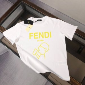 款号：G2103 Fendi 芬迪 2025夏季新款圆领短袖T恤！ - 260G双纱纯棉顶级面料 手感柔软 百分百纯棉独家出货 定染硫化黑无尘处理面料 -面料：