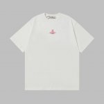 上新 高品质9190# Vivienne Westwood*西太后新款短袖 高克重洗水棉，300 克，前后撞色粉粉星球加上发泡工艺，立体感超强！ 简单不失个性，