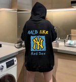 Mlb Yankees-Ny水彩涂鸦春季连帽卫衣 本款采用新疆长绒棉纯棉面料，不起球不褪色不变形，质量超级好，柔软的让你爱不释手，布料挺实，绝对厚实，打底单穿都