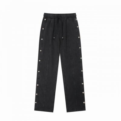 chrome Hearts Ch克罗心水洗拼接排扣拖地裤男女款 顶级版本 这款不管搭配什么都好看 宽松版 看似很低调的直筒裤 但上身效果却很惊艳 真的是好看且百