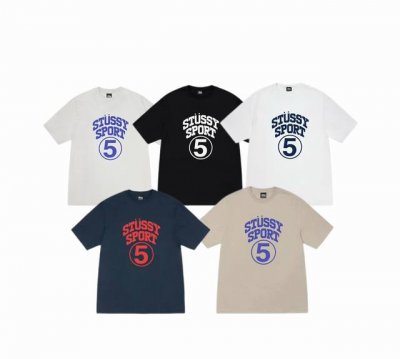 上新款号：S109 Stussy斯图西 Stussy Fw24 短袖男Sport字母印花圆领Tee夏季宽松短袖T恤 男女同款 原版打造 细节高控 -面料精选22