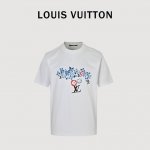 Louis Vuitton 路易威登 25Ss 手绘老花花绘印花短袖 客订300G双纱重磅面料，1:1螺纹，手感柔软舒适，上身亲肤透气，垂感佳，胸口高清数码印花