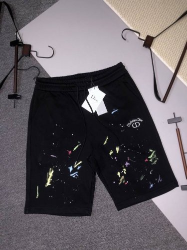 Dior 迪奥 2025新款 男女日常通勤 穿搭必备 条纹拼接 精工刺绣字母Logo 休闲短裤 定制380克毛圈面料 进口田岛机刺绣手绘涂鸦印花工艺 腰标吊牌洗