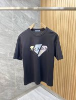 prada 普拉达 2025春夏新品 三标齐全 圆领丝光棉短袖T恤 好货不用过多介绍 看细节 专柜码数：M-Xxxl 175 140建议L