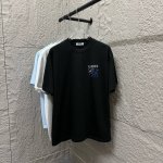 Loe*罗意*威2025春夏新款 经典字母图腾刺绣 定制双纱平纹纯棉面料 短袖T恤 男女同款 尺码： S 90-130斤 M 120-150斤 L 140-16