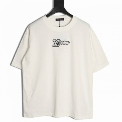 louis Vuitton 路易威登 Lv 25Ss 刺绣菲董短袖T恤 面料采用定制240G 26支特滑双股精棉平纹高密无尘全棉布料 前幅高密度加厚 走线平整