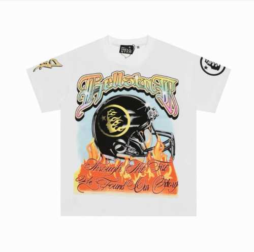 882# Hellstar Studios Short Sleeve 地狱之星 新款美式高街男女街头潮流宽松短袖 重工闪金印花 采用纯棉双沙面料。 重磅爽滑 索