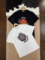 kenzo 高田贤三 海棠花印花Logo 休闲情侣圆领短袖T恤 -面料采用260G双纱面料 达到透而不露的黄金平衡点 完美规避透视尴尬 成衣尺寸稳定 多次机洗仍