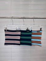 Miumiu缪缪定制字母小标拼色条纹针织抹胸 款号：25670104459 颜色：图片色 尺码：均码 80-125斤
