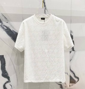 高品质 Fendi 芬迪3D凹凸提花植绒T桖！ 25Ss春夏新品，官网旗舰店同步开售，全身上下双F提花植绒工艺，客供230克双纱面料，时尚奢华，高端人士必备，可