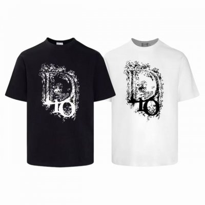 上新款号 D1046 dior 2025春夏新款首发专柜最新款短袖圆领T恤印花 -面料 280G双纱纯棉短袖 配套32支纯棉罗纹 原版面料 官方同款 男女同款