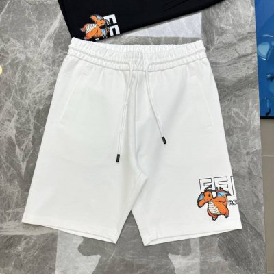 Fend*芬-迪25S春夏新款短裤！可搭配套装！新款小恐龙搭配品牌字母烫画工艺.后兜位点缀Logo短裤.订制高端锦棉罗马面料.立体侧身设计，超宽松版型日常慵懒搭