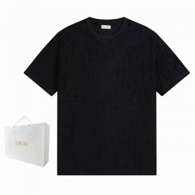 Dior 迪奥 Cd字母暗纹提花毛巾料Logo标识短袖T恤。原版面料，官方同款，定制240克同缸染面料，手感非常舒服，春夏最新砖柜同步，Os落肩版型，时尚又个性