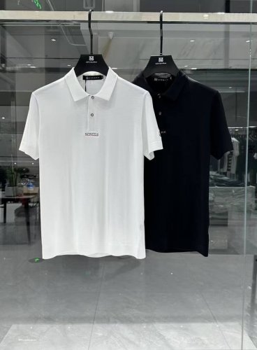 Moncl*R 蒙*口 2025 春夏新款男士翻领针织短袖T恤！高端潮物，众星追捧时尚款！各大明星网红人手一件的出街单品。高级定制丝光棉伊力特面料，手感细腻柔软