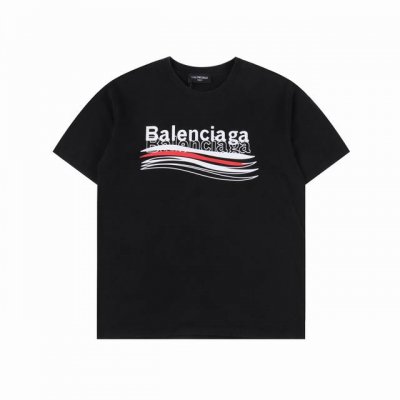 Balenciaga 巴黎世家 Blcg 25Ss 波浪纹可乐印花短袖T恤 Size：S-Xl