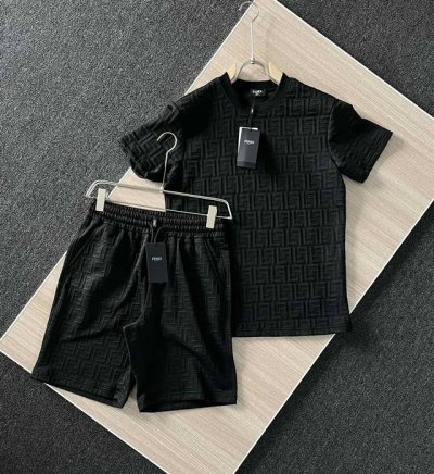 高品质套装 fendi 芬迪3D凹凸暗纹提花套装 可拆上衣&短裤卖 混搭颜色卖 独家新品 高版本 高品质 定制300克全棉毛巾面料满印提花 质感舒适度都是拉满的