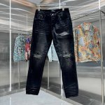 Amiri 破洞工艺街头潮流修身小脚弹力牛仔裤 颜色 黑色 码数 30 32 34 36 38